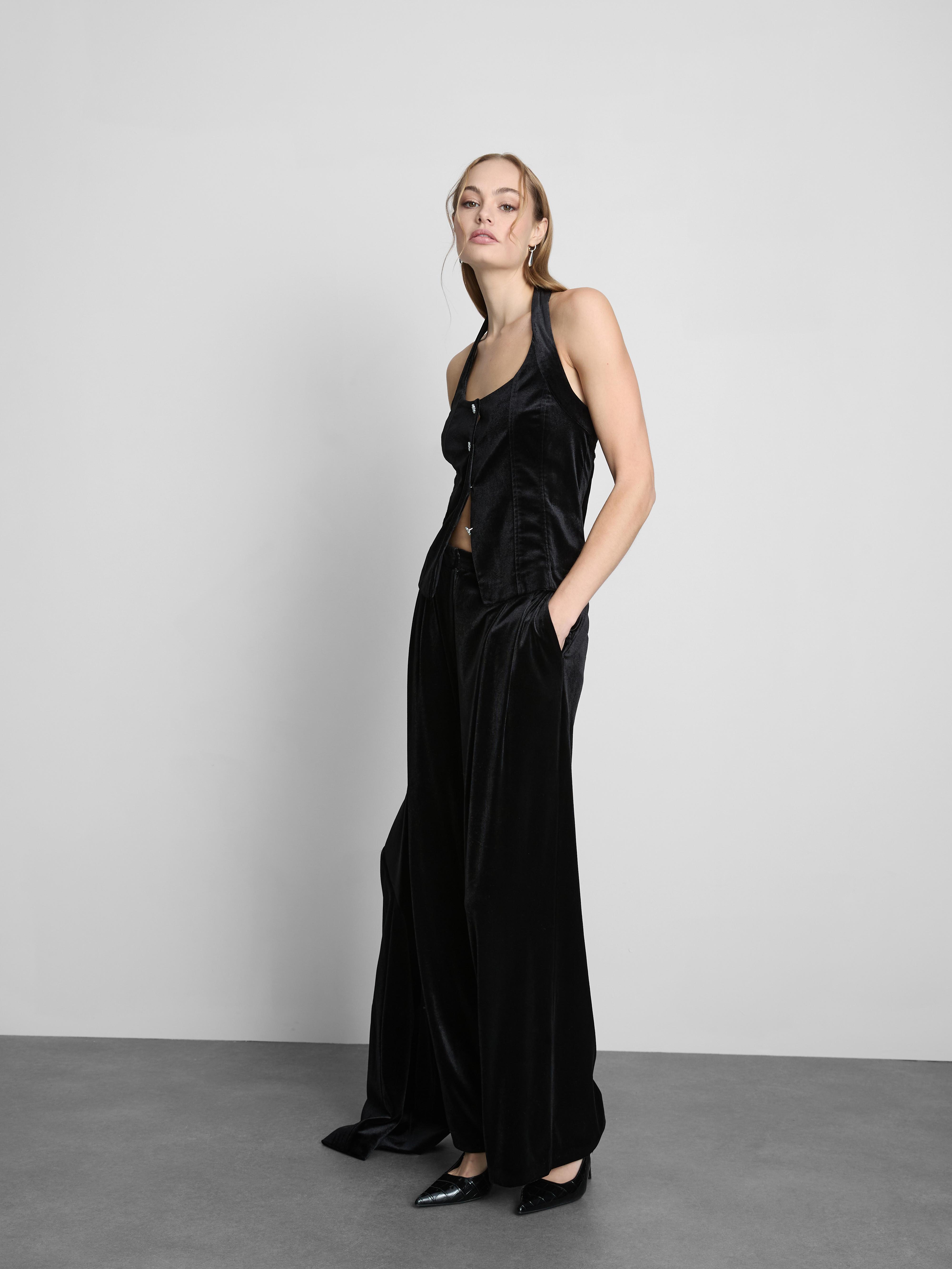 Wide Leg Velvet Pants