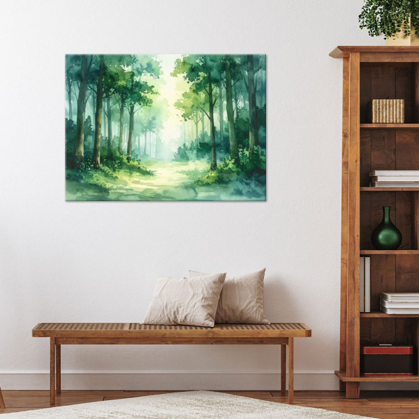Obraz do salonu sypialni biura, Zielony Las Krajobraz Natura 30x20