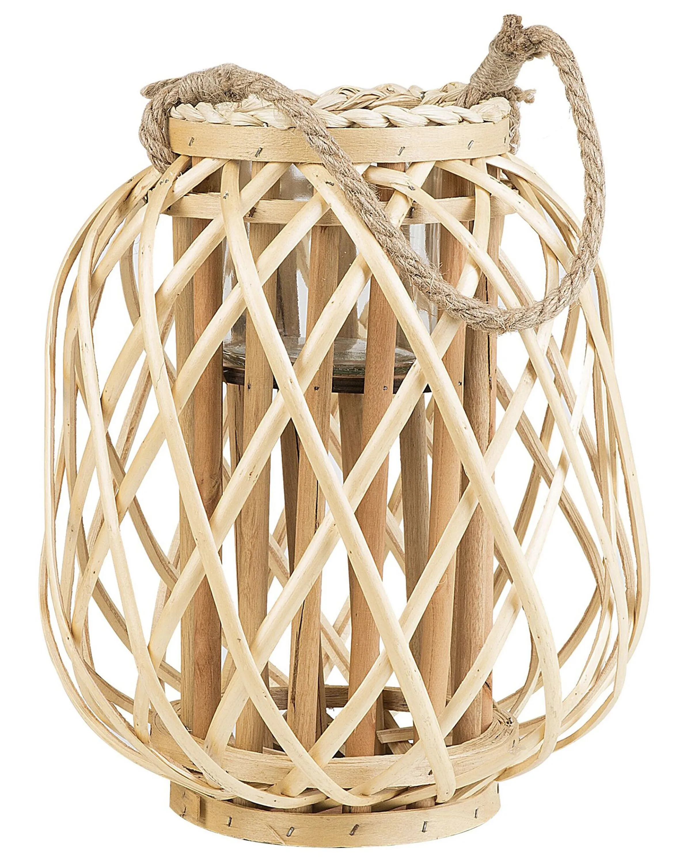 Lantern MAURITIUS Willow Wood 30 cm Natural
