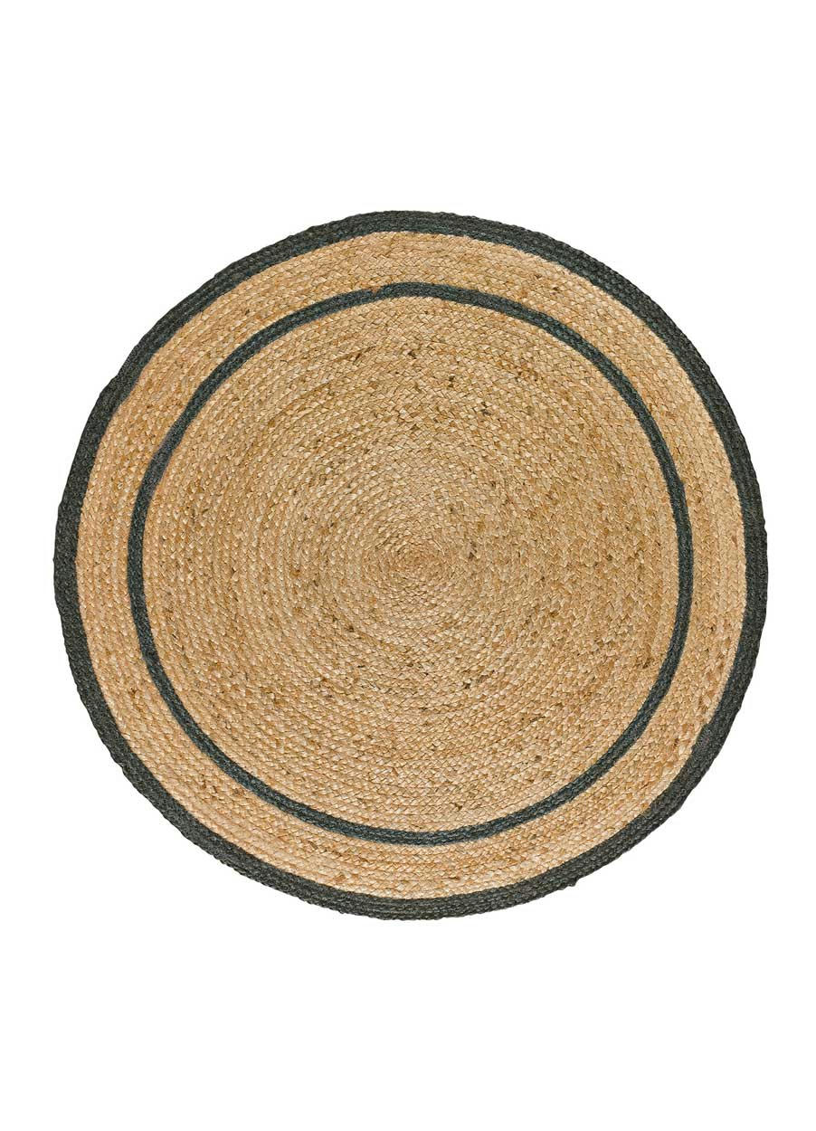 MAHON - Tapis rond en jute gris, 90X90 cm