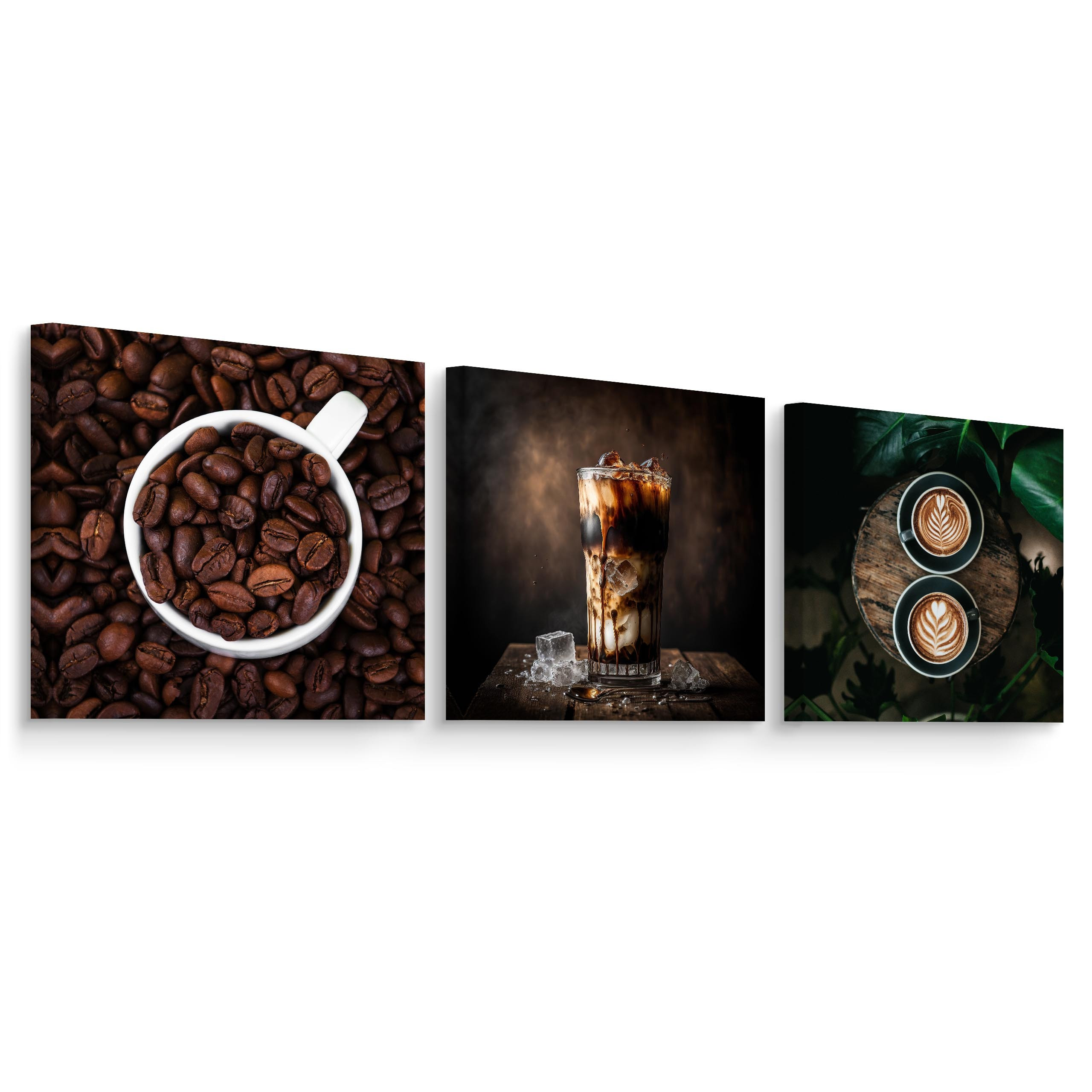 Obrazy Do Kuchni SET Filiżanki Z Kawą 120x40cm