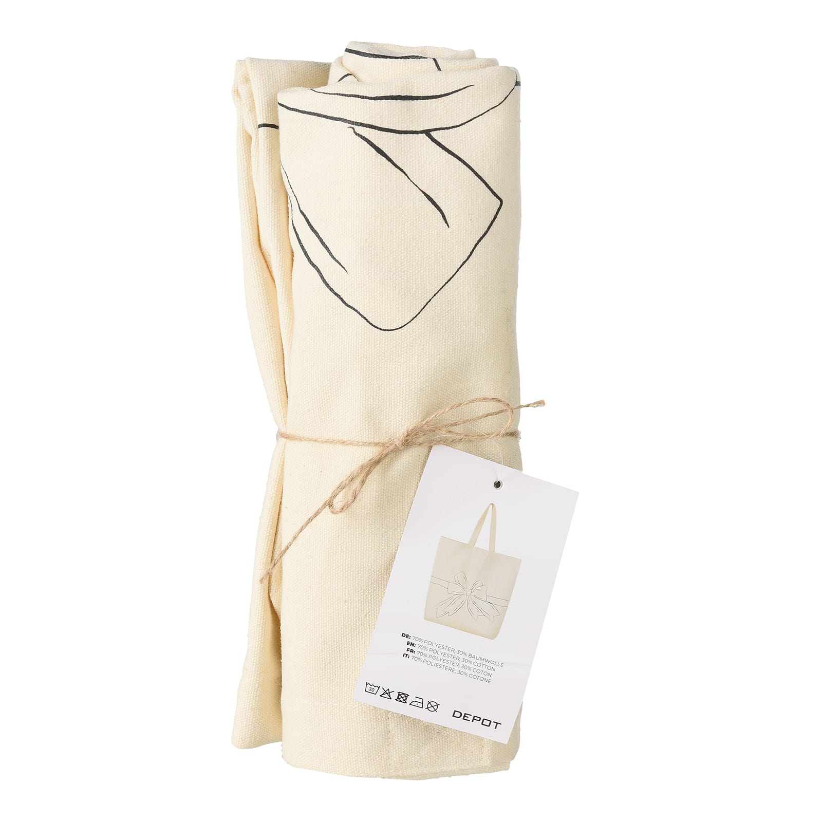 XXL-Tasche Bow Creme,L 680 x B 660 mm