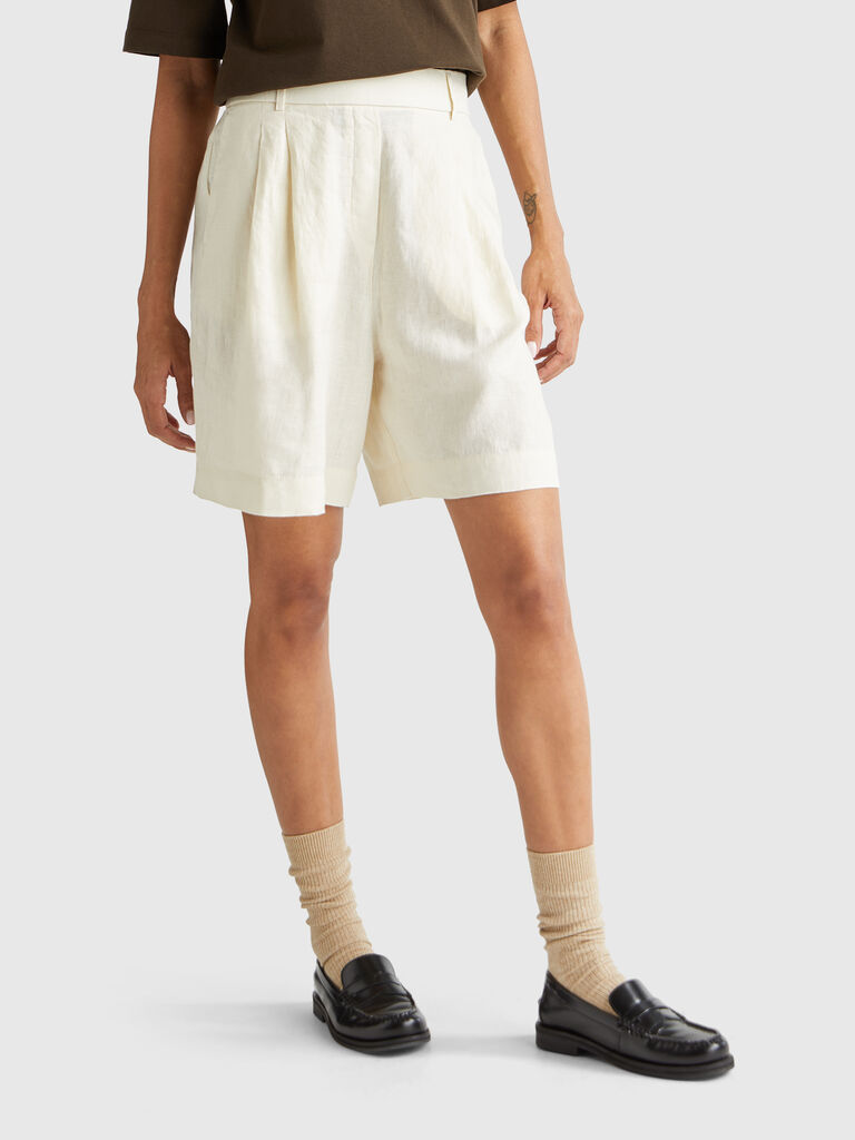 100% linen bermudas