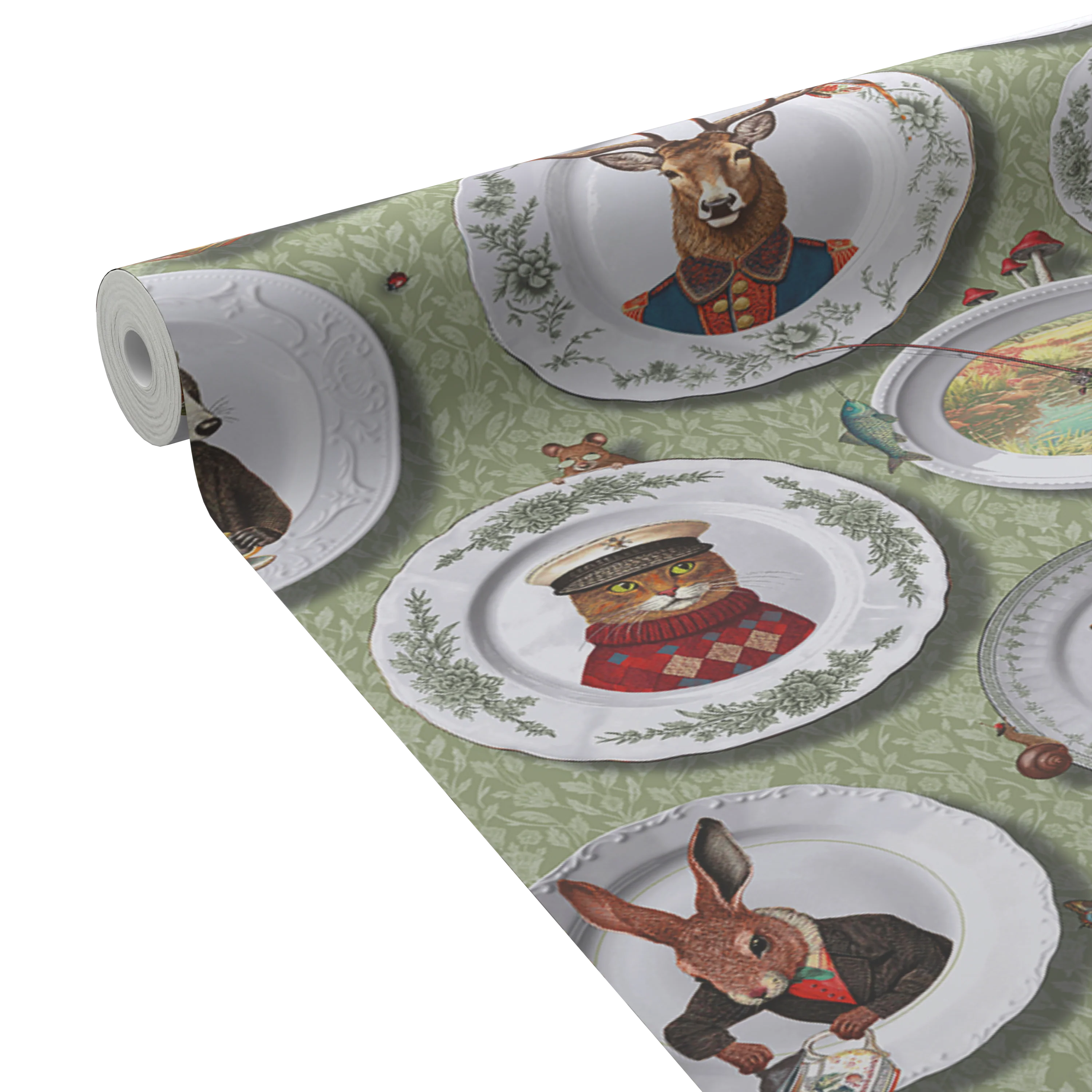 HOLDEN DECOR Papier peint intissé TALES OF THE MANOR vert de gris
