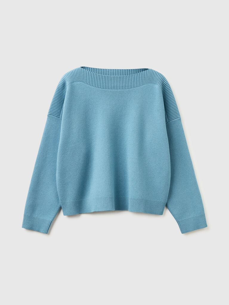 Powder blue cardigan in cotton tricot
