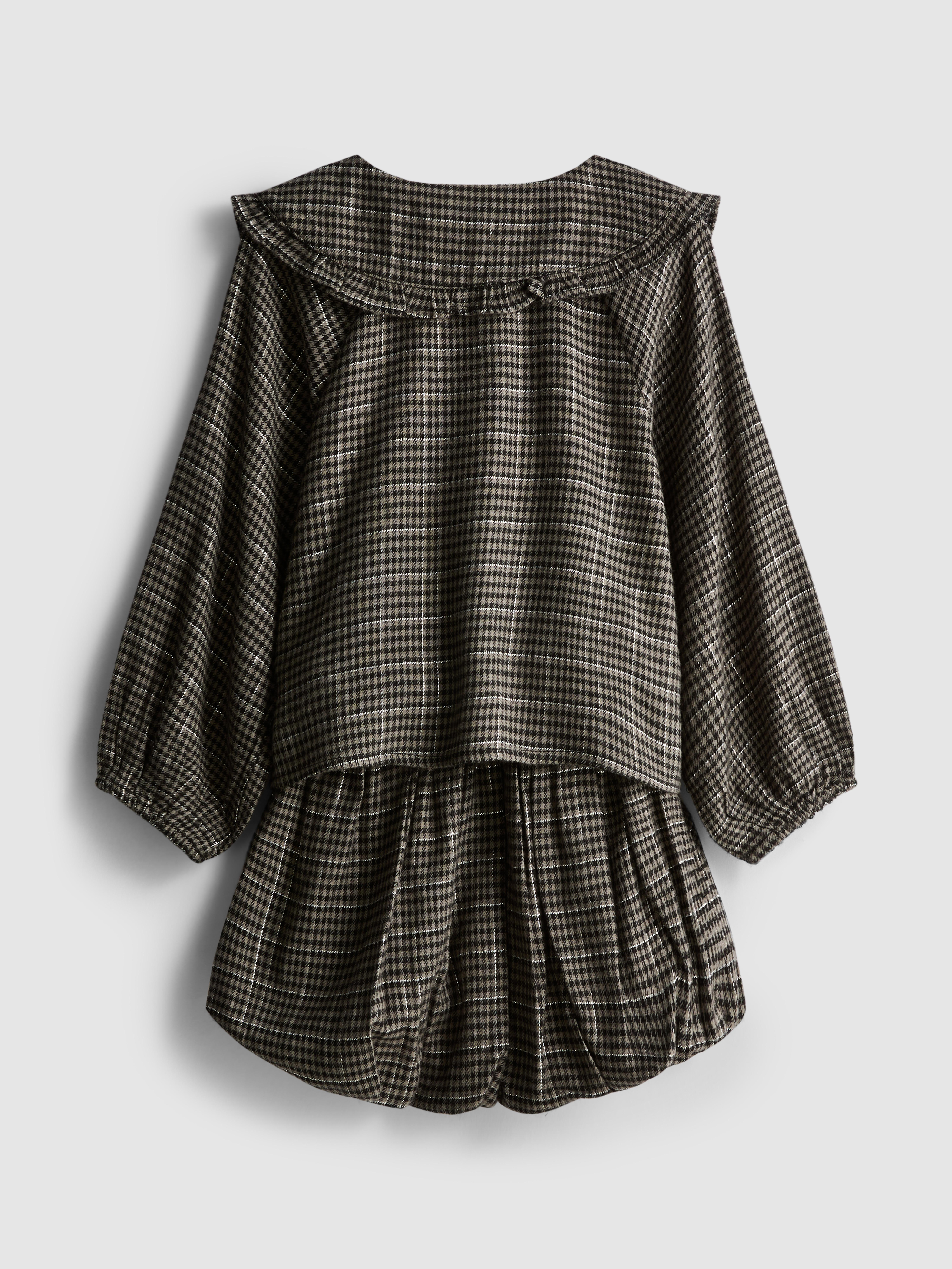 1.5-8yrs | Check Collared Blouse and Bubble Skirt Set