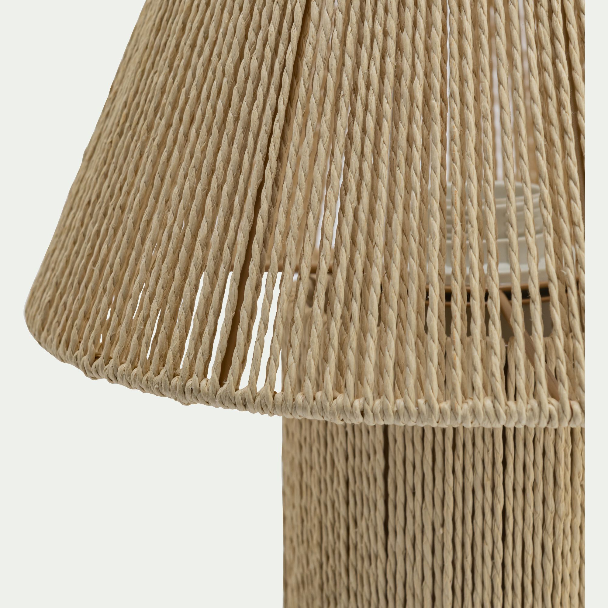 COME - Lampe électrifiée en papier tressé H29,5cm - naturel