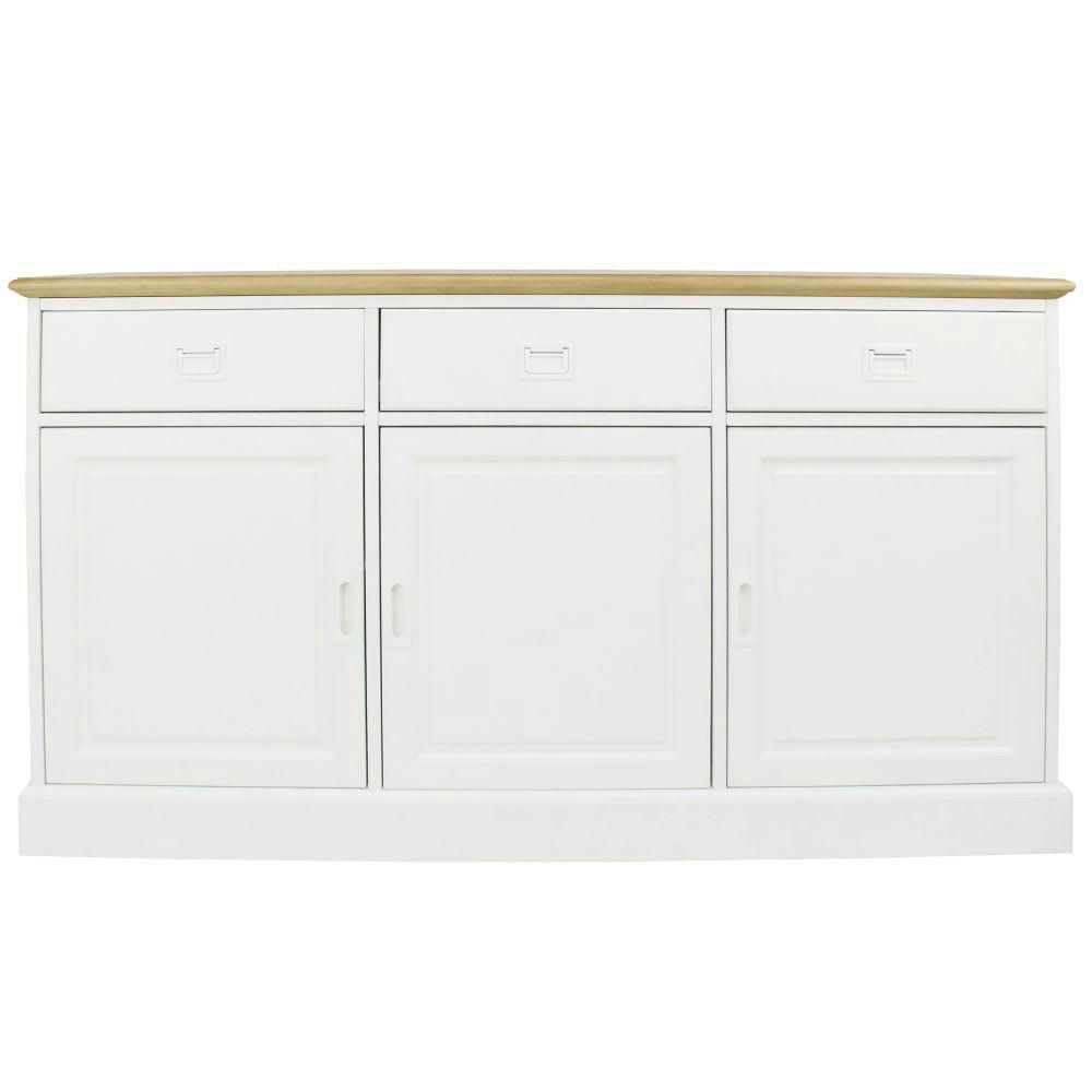 Leandre - Buffet 3 portes 3 tiroirs blanc