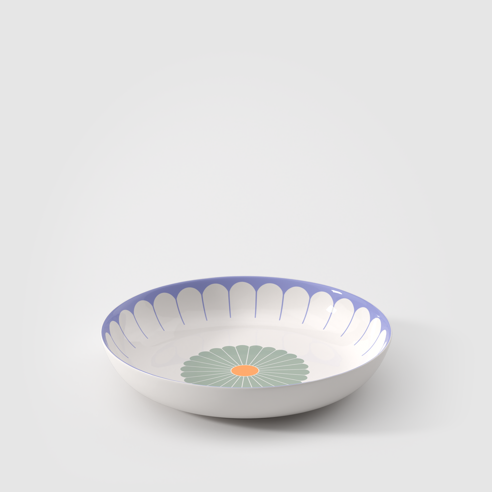 Fleur Serving Bowl - Multi-colored, 115 oz, Premium Porcelain