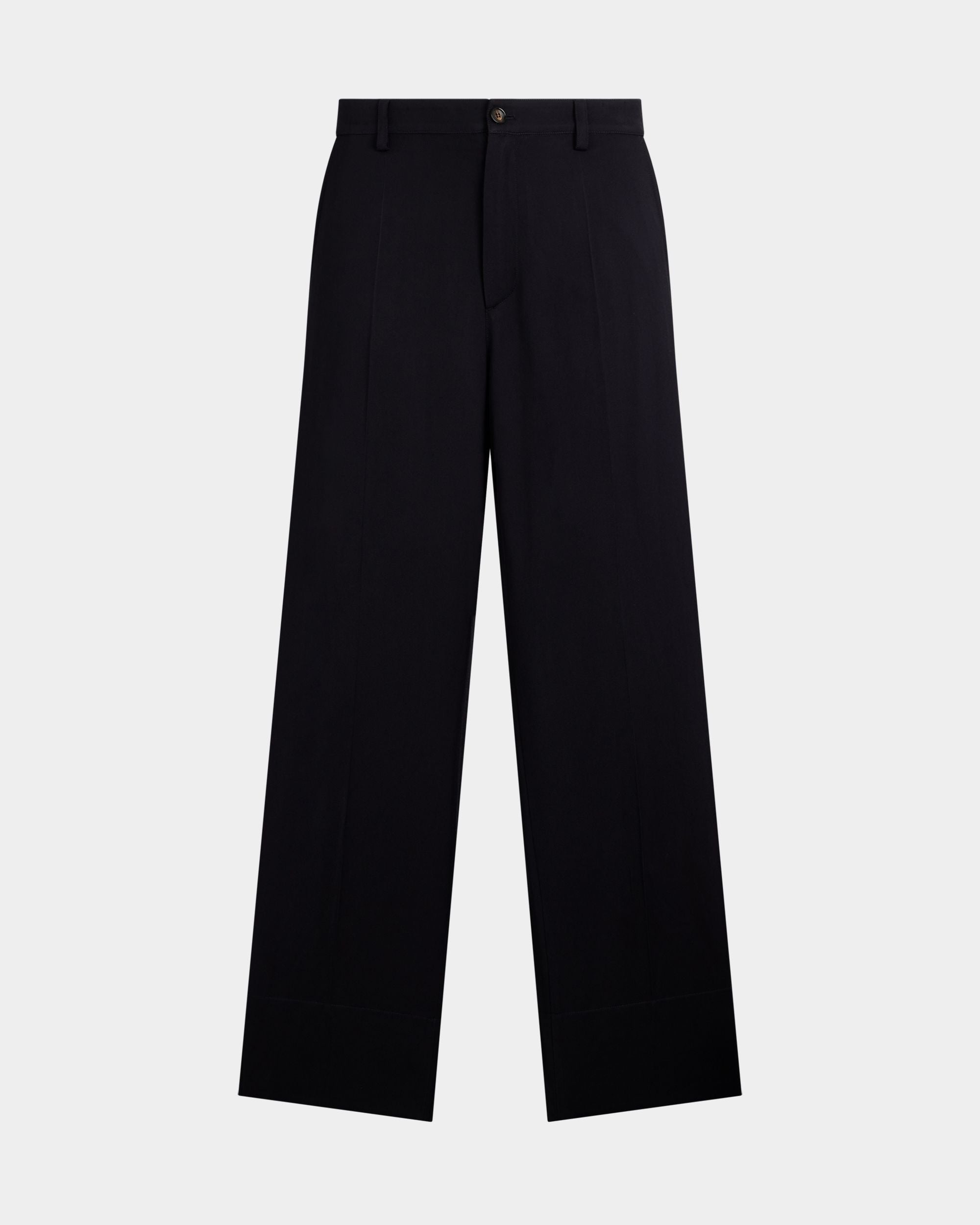Hose aus Twill in Marineblau der Weihnachtskollektion
