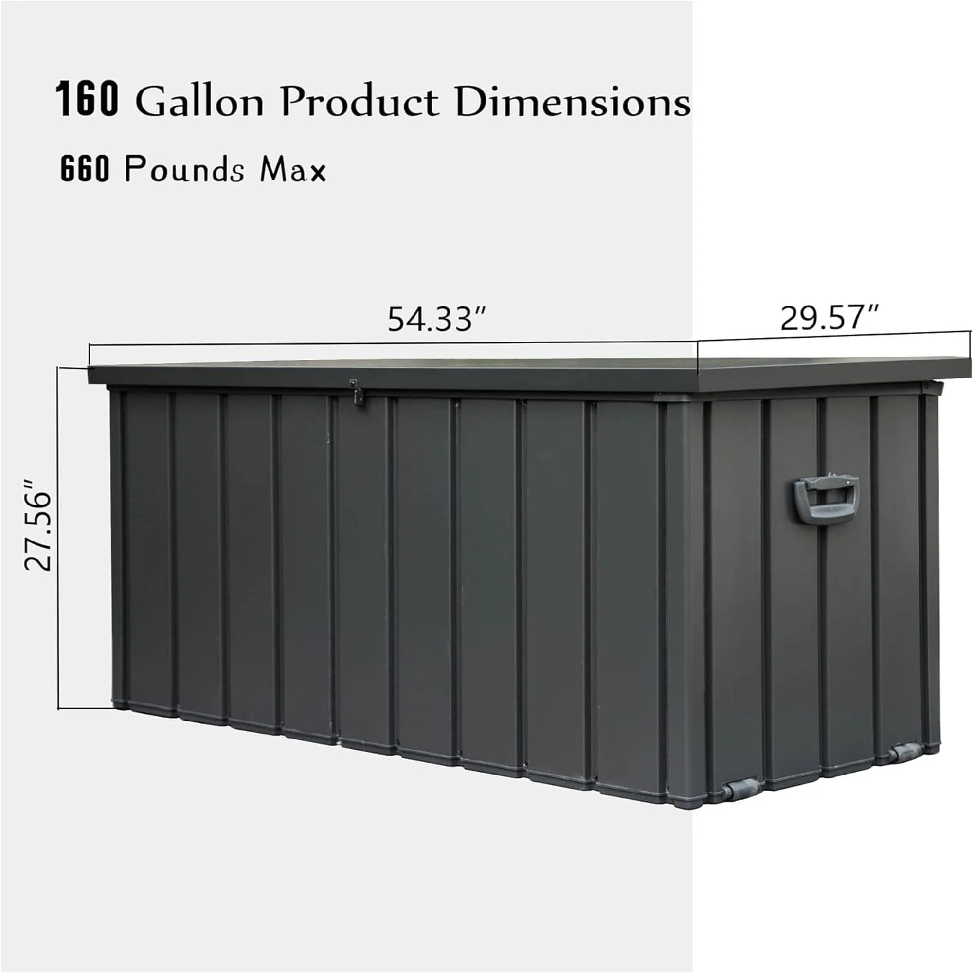 Waterproof 100/120/150/160-Gallon Outdoor Deck Box for Patio Storage