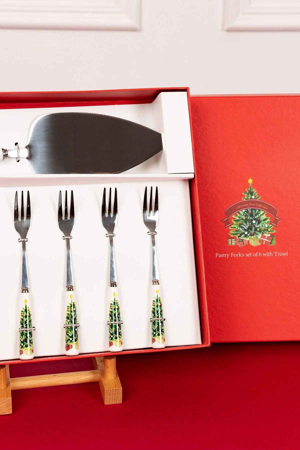 Set of 6 Christmas Tree Forks with Trowel
