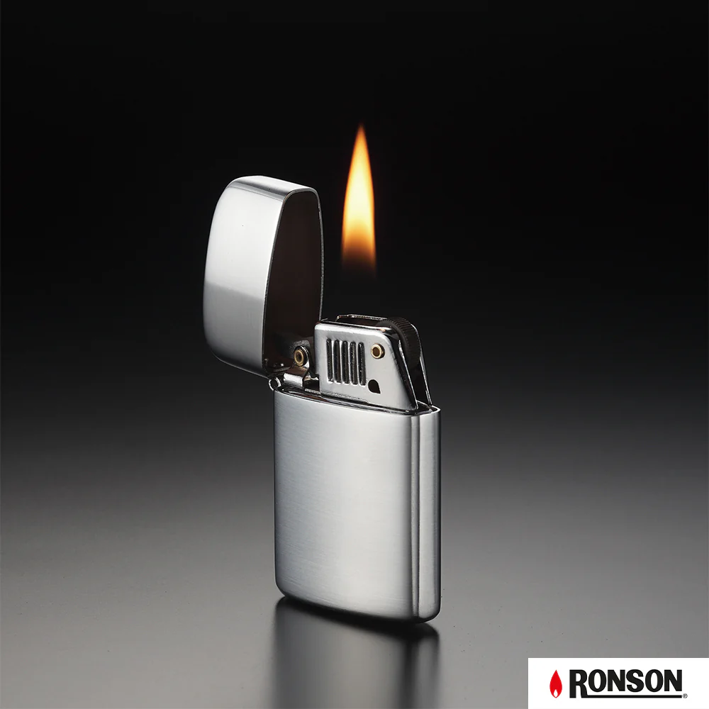 Ronson Typhoon Nickel Satin Flint Oil Lighter (R301001)