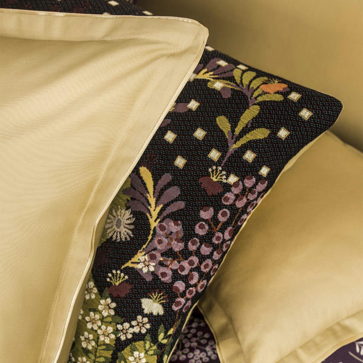 TEOPHILE - Drap housse en satin de coton or 180x200