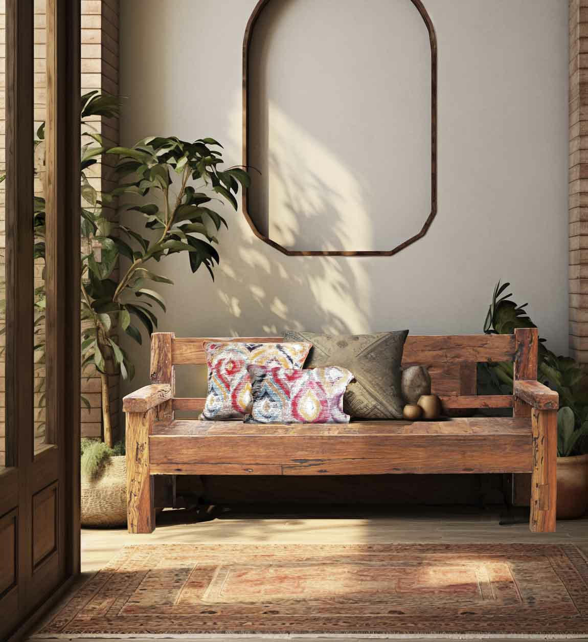 - Banc en bois de teck recyclé L208