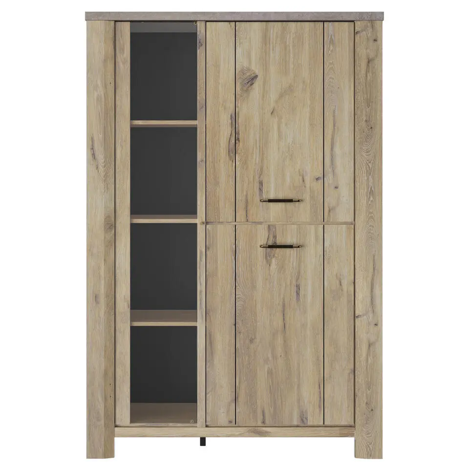 Vitrinekast Basalte - 147 x 45 x 200 cm - Viking Oak-design