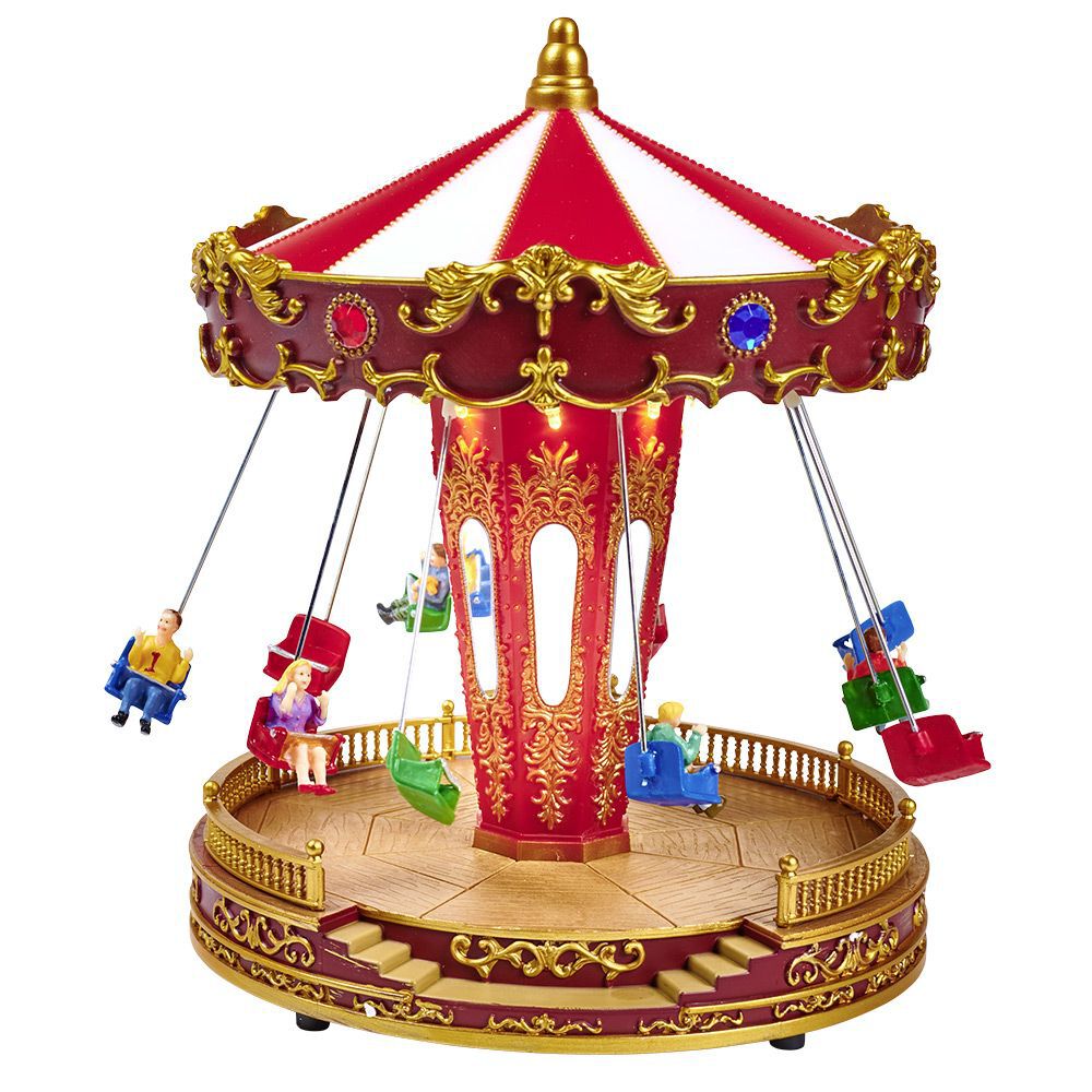 Carrousel de fête foraine animé lumineux et musical Village de No&euml;l