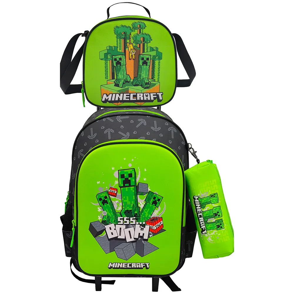 Cyp Brands Minecraft Set Funcional 3 Units Wheeled Backpack