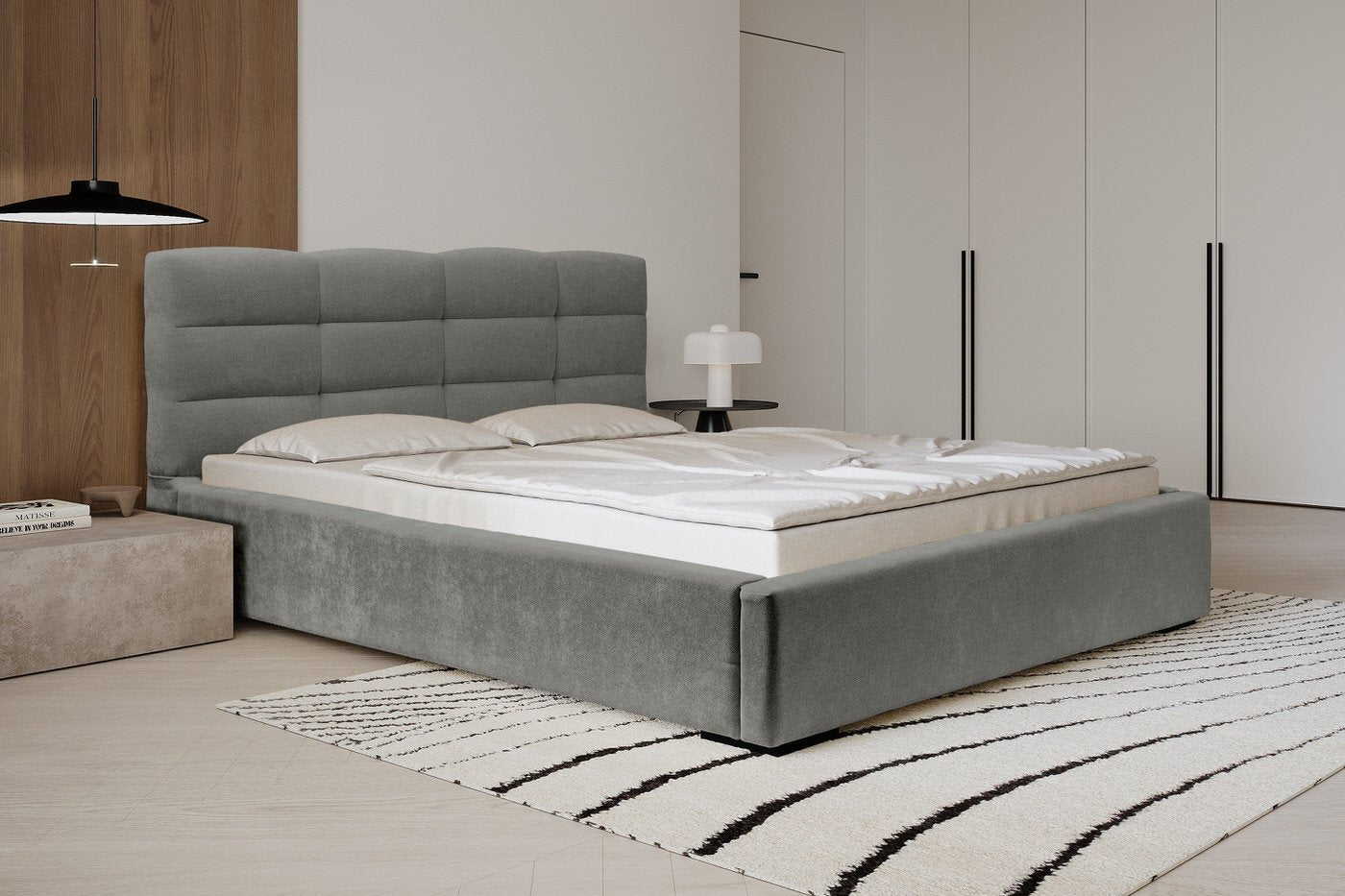 Trae Mobler Faro 160 x 200 cm Gestoffeerd Bed Grijs