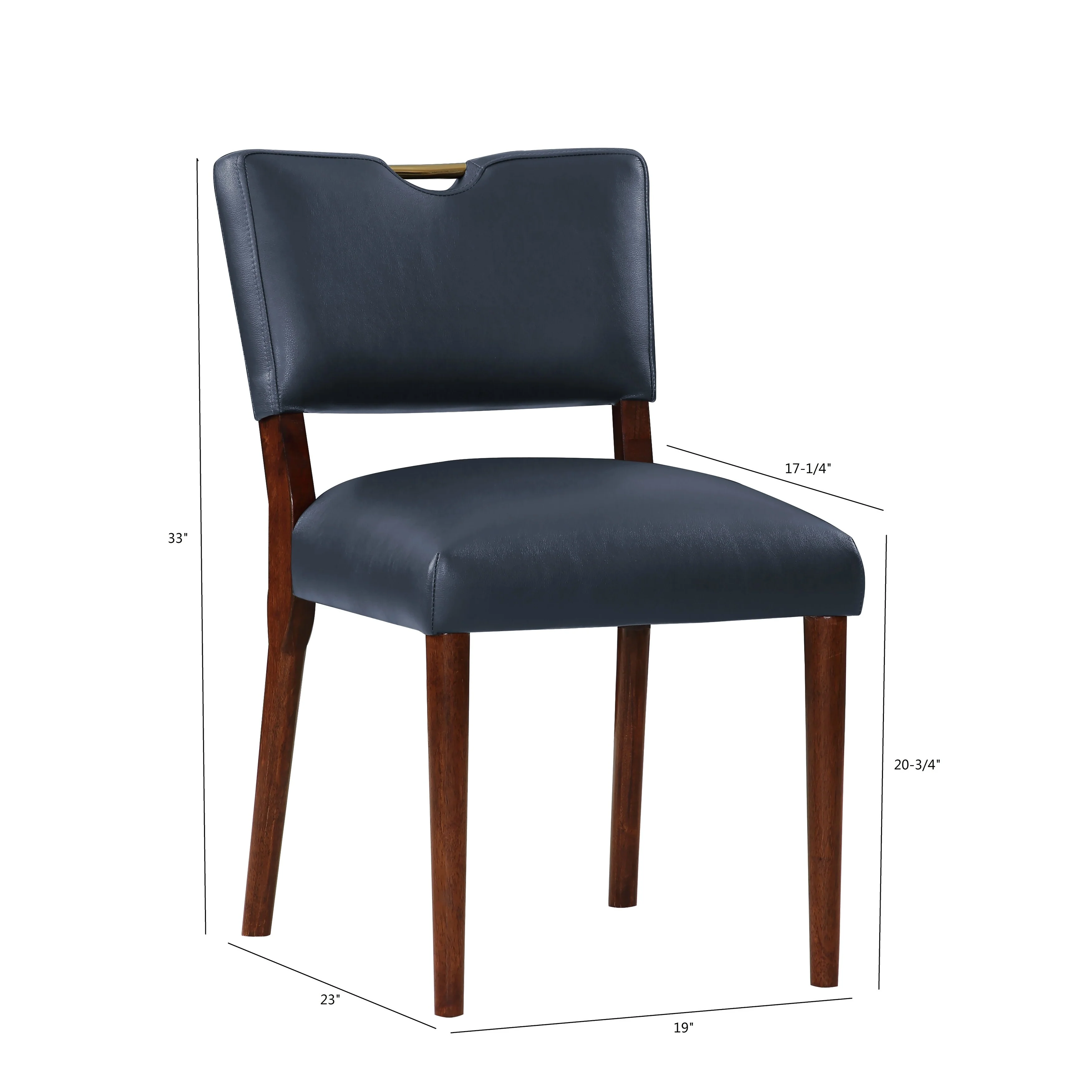 Midnight Blue Faux Leather Dining Chair - Set of 2