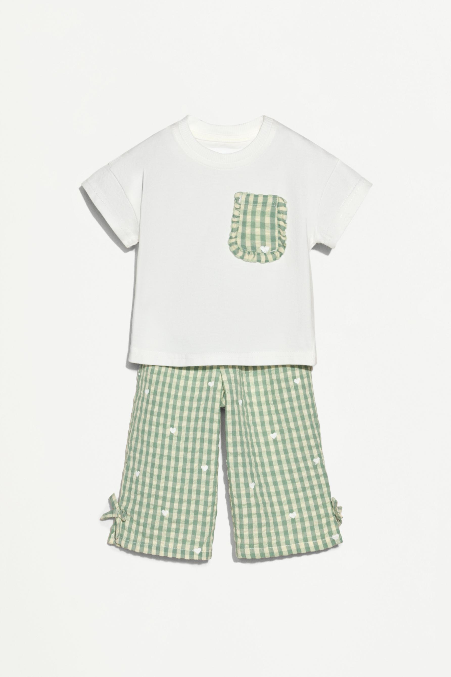 Set camiseta y pantalón cuadro vichy