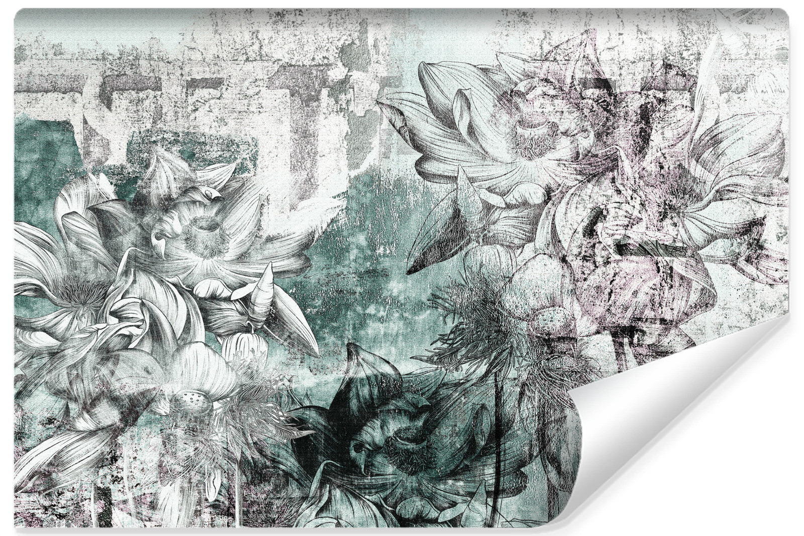 Fototapeta Tropikalne Kwiaty Na Betonie 90x60cm