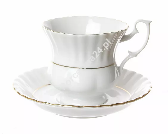 Filiżanka ze spodkiem 0,22 L / 14,5 cm (do kawy / wcięta) Chodzież - Iwona ZŁOTA LINIA B014