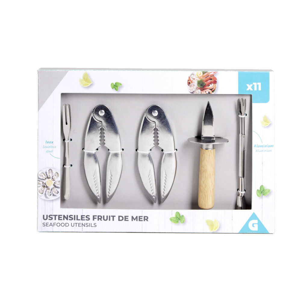 Ustensile pour fruit de mer 11 pièces