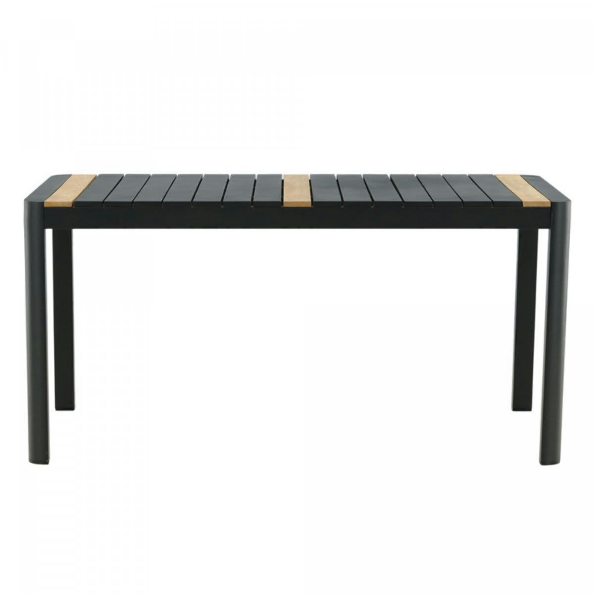 AGAMA - Table de jardin 150x90cm en aluminium et teck noir