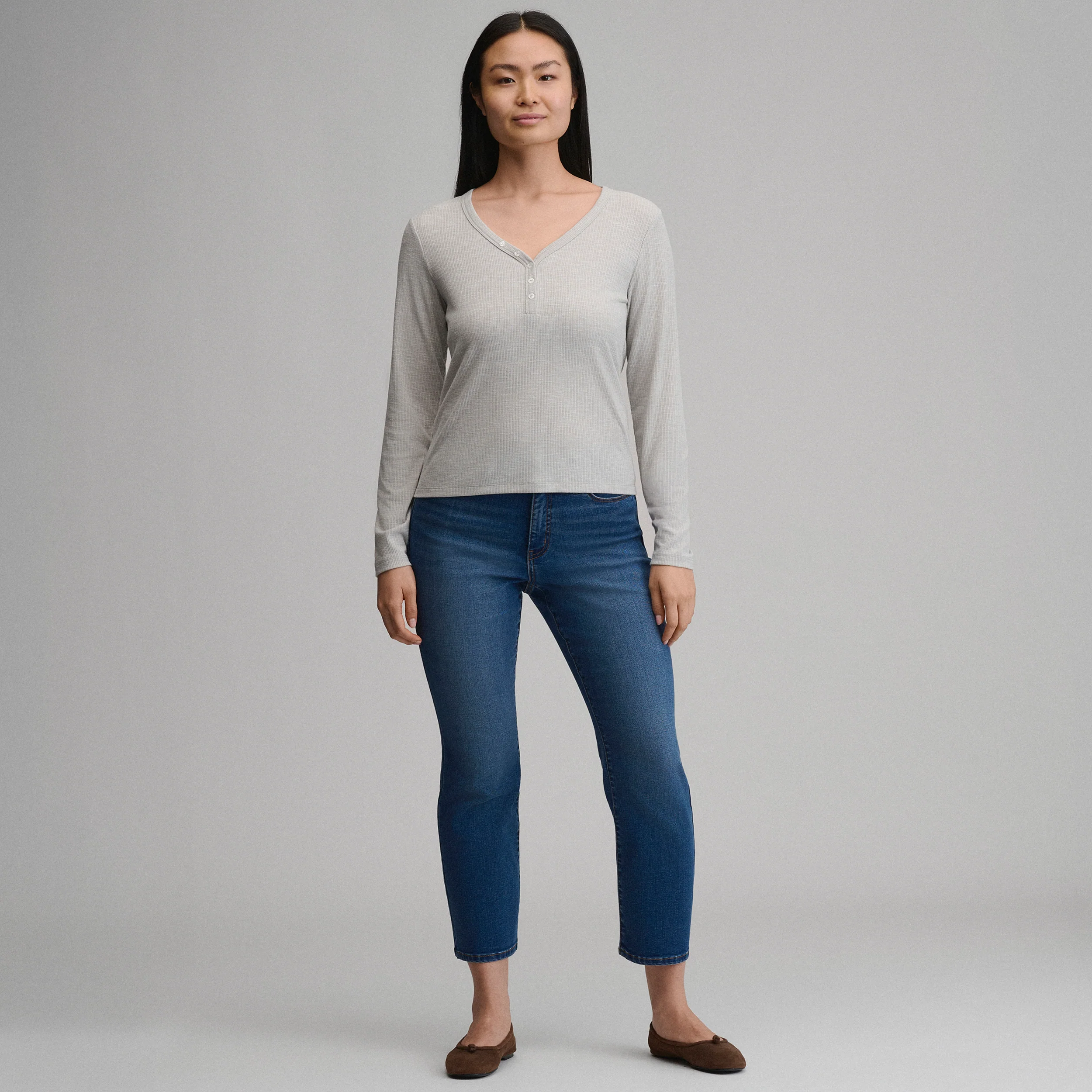 Women's Long-Sleeve Multi Button Henley