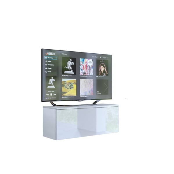 Biała wisząca szafka RTV 105 cm PREMIUM