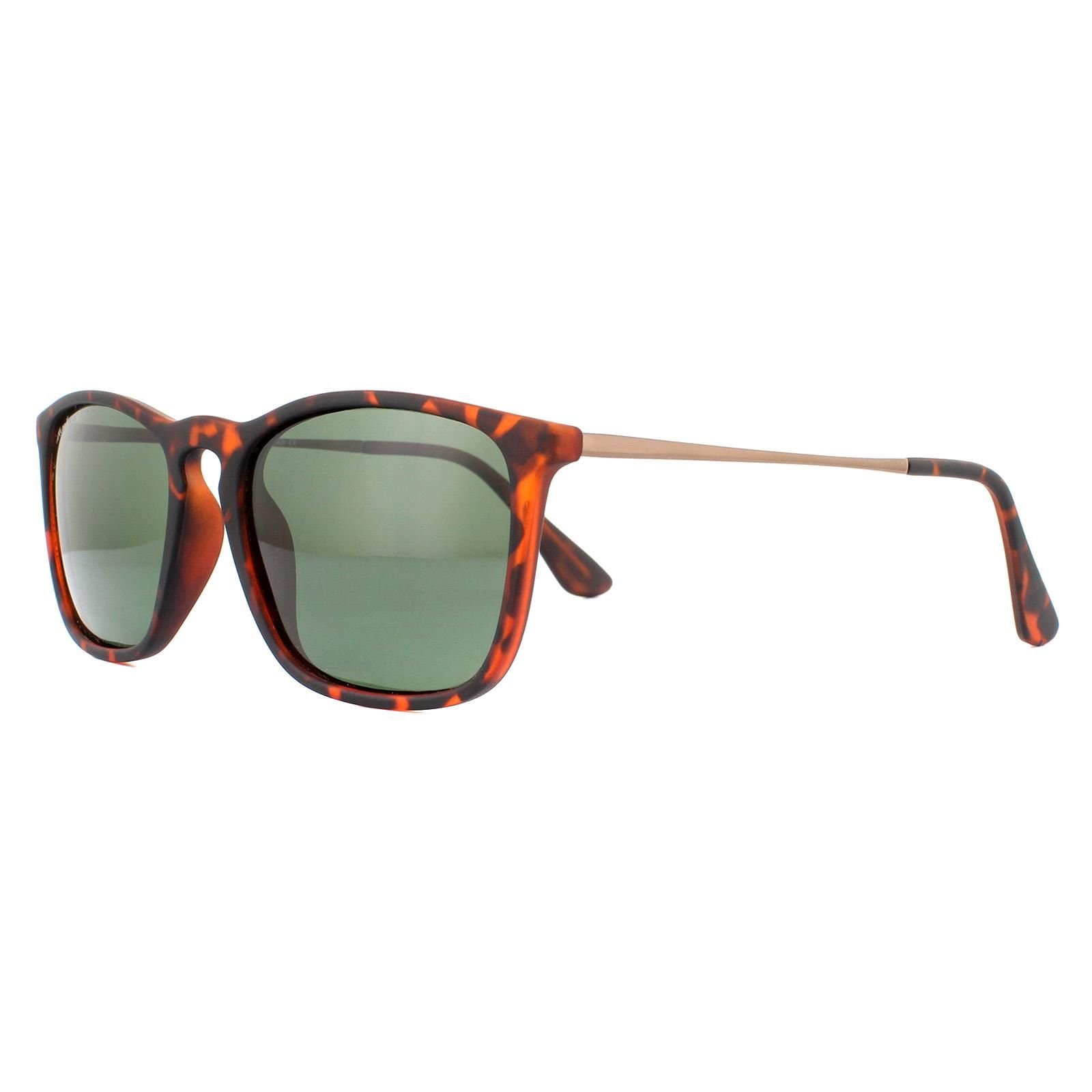 montana Rectangle Brown Turtle Rubbertouch G15 Green Polarized Sunglasses
