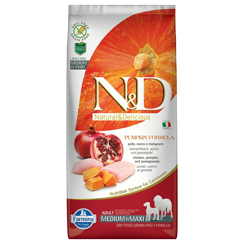 Farmina N&D Grain Free Pumpkin Adult Medium & Maxi with Chicken & Pomegranate