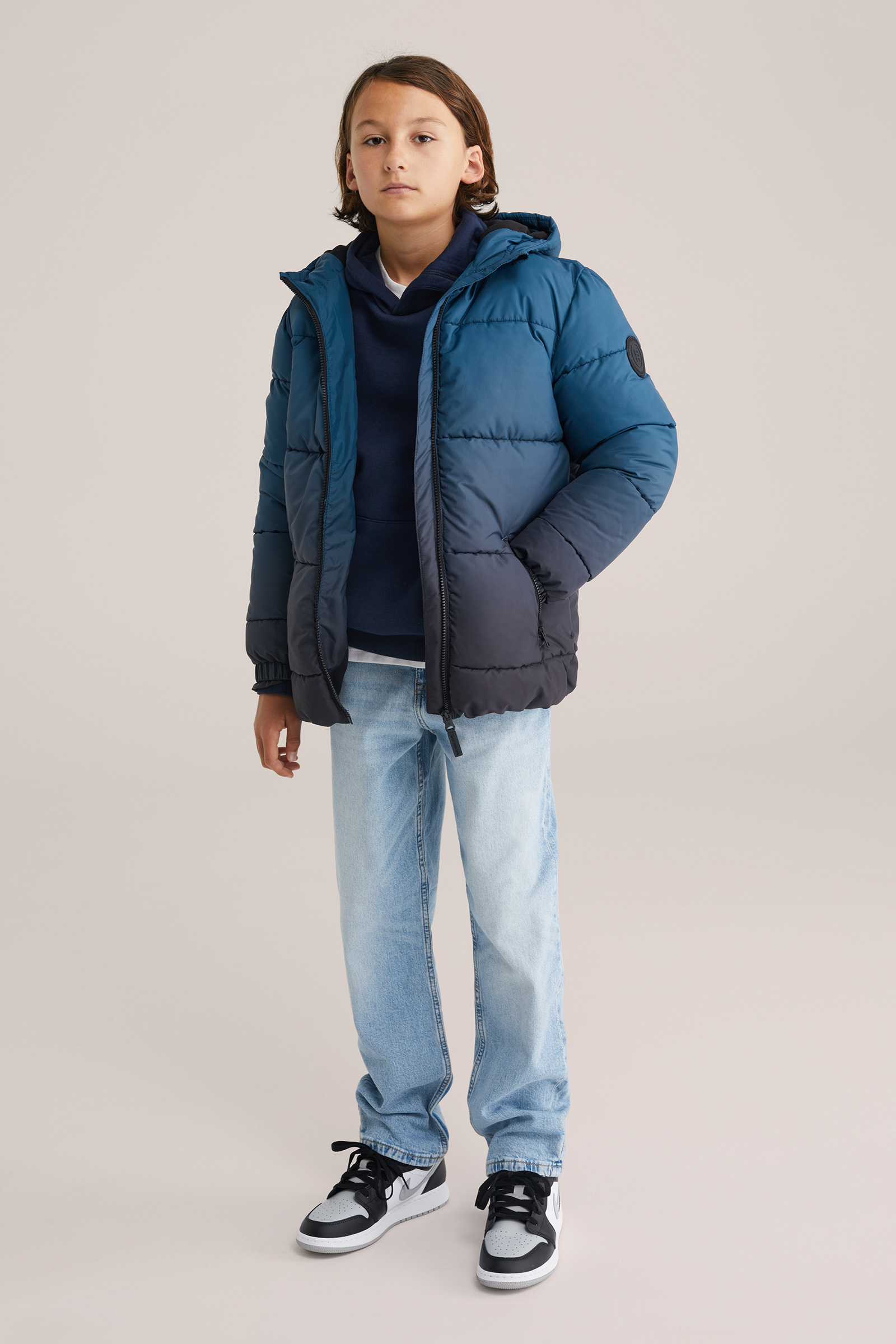 Jongens pufferjas met gradient