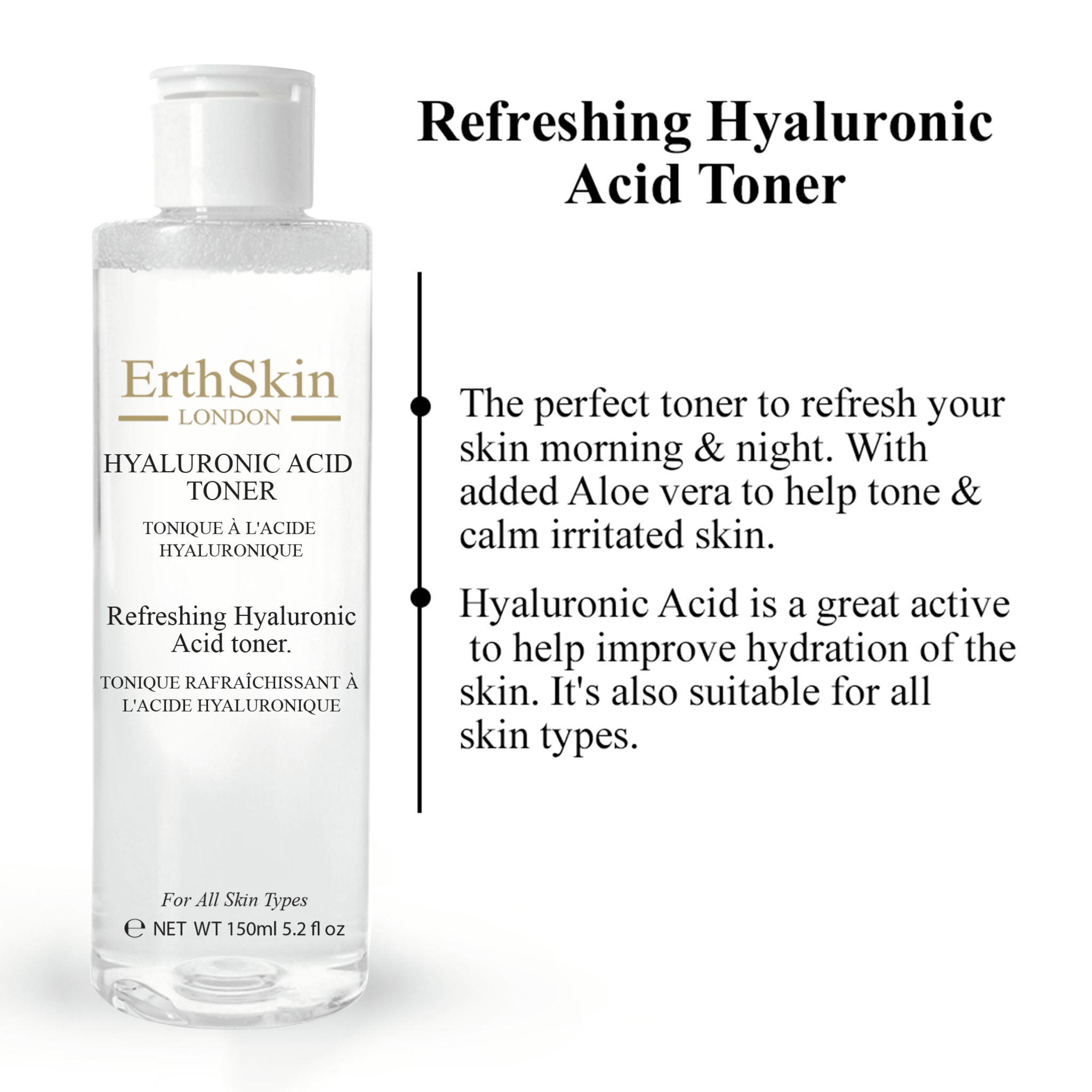 Erth Skin London Refreshing Hyaluronic Acid Toner 150ml