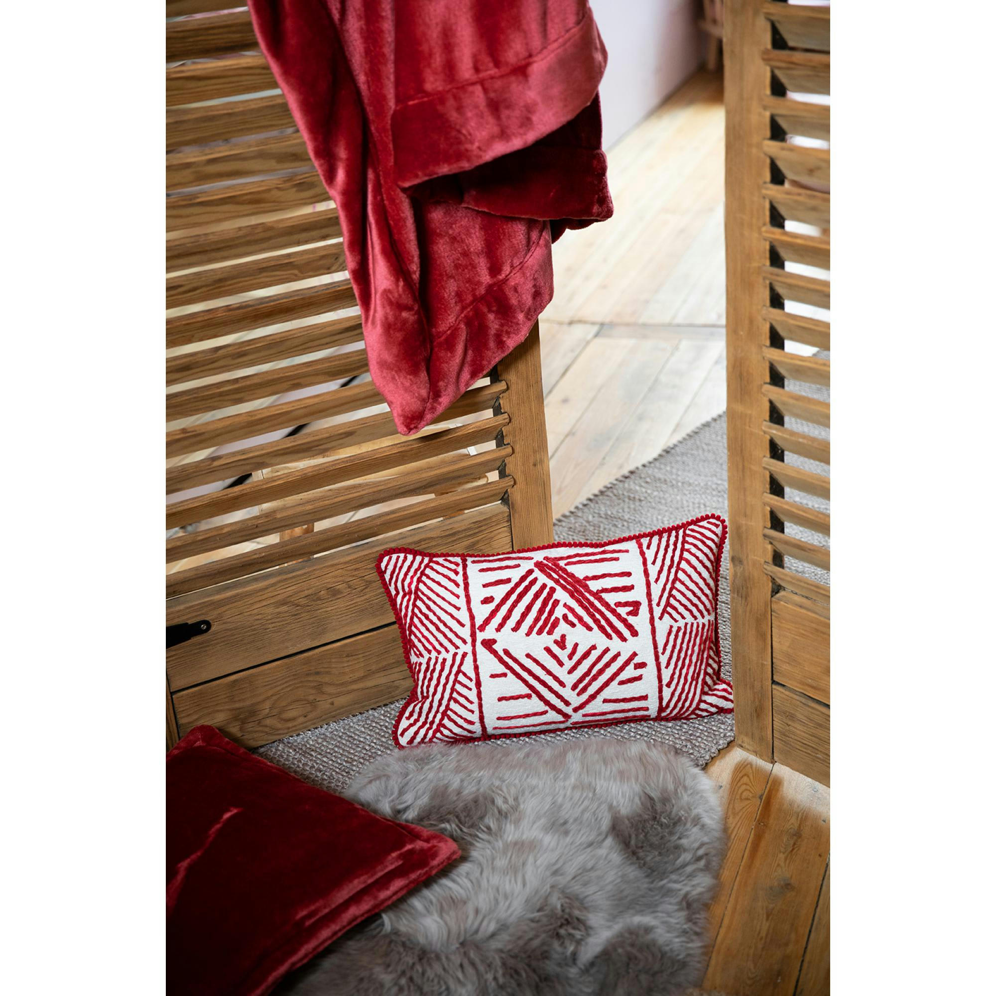 TENDER - Plaid  en polyester rubis 150 x 200