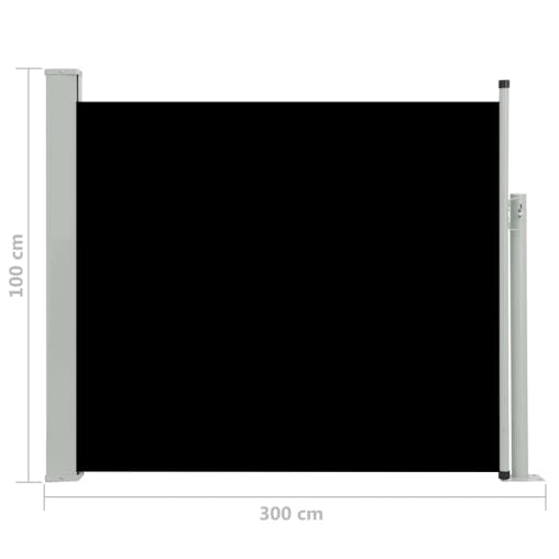 NNEVL Patio Retractable Side Awning 100x300 cm Black