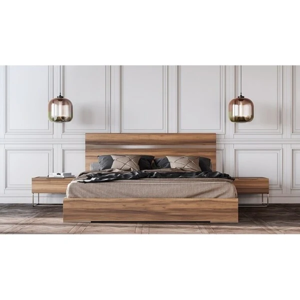 Mazzini Italian Modern Light Oak Bedroom Set