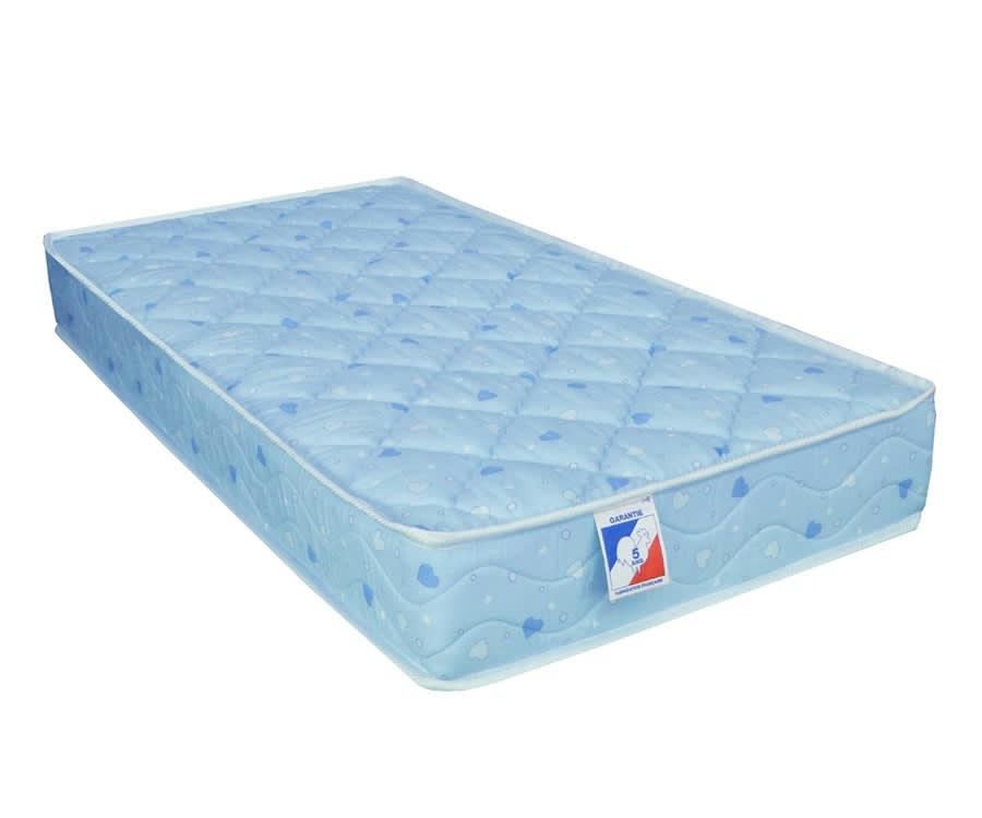 ENFANT CALIN - Matelas Bébé 100% Coton Mousse FERME Bleu 90x190