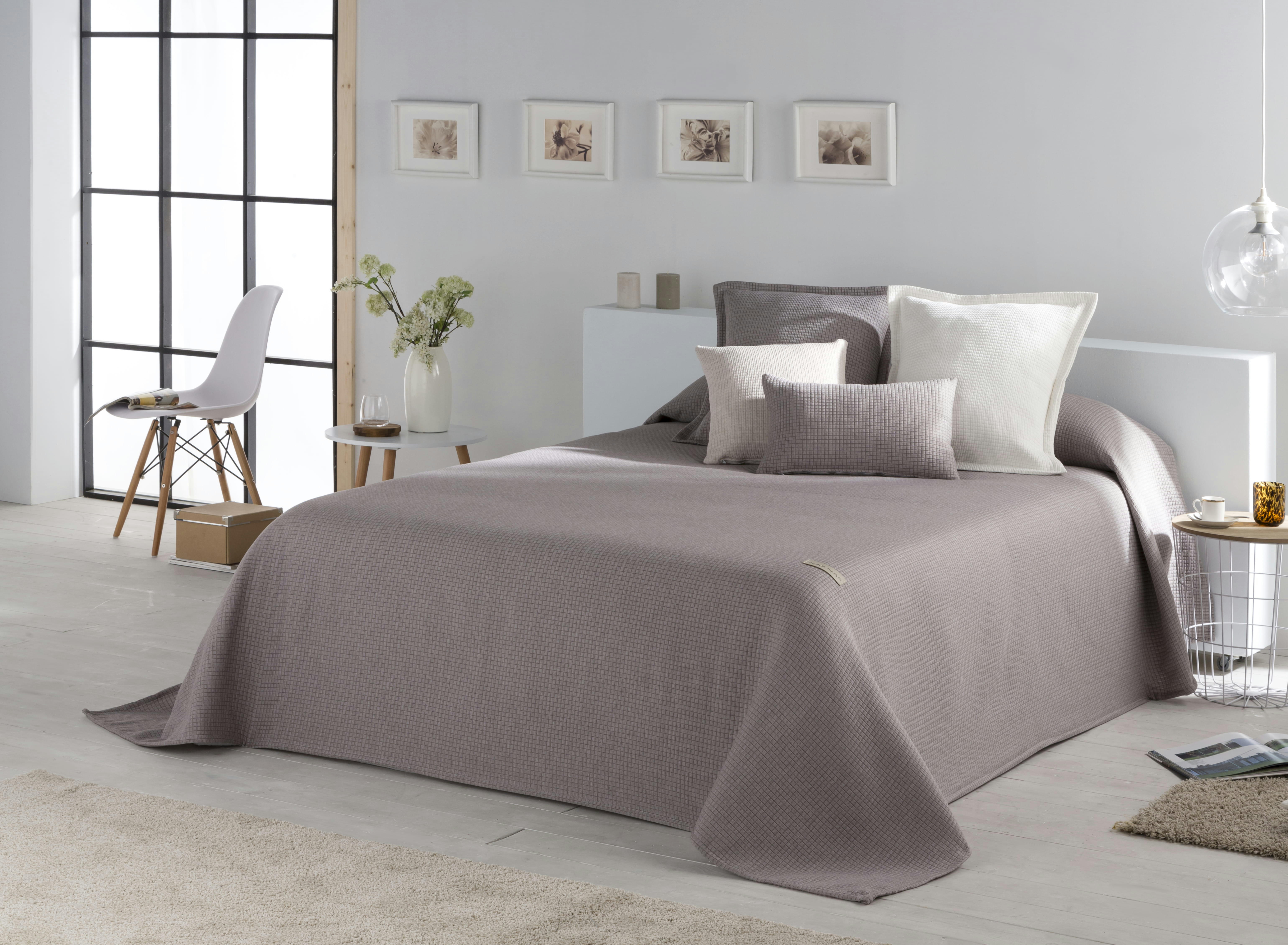 BRENNE CL - Couvre lit en coton marron 250x270