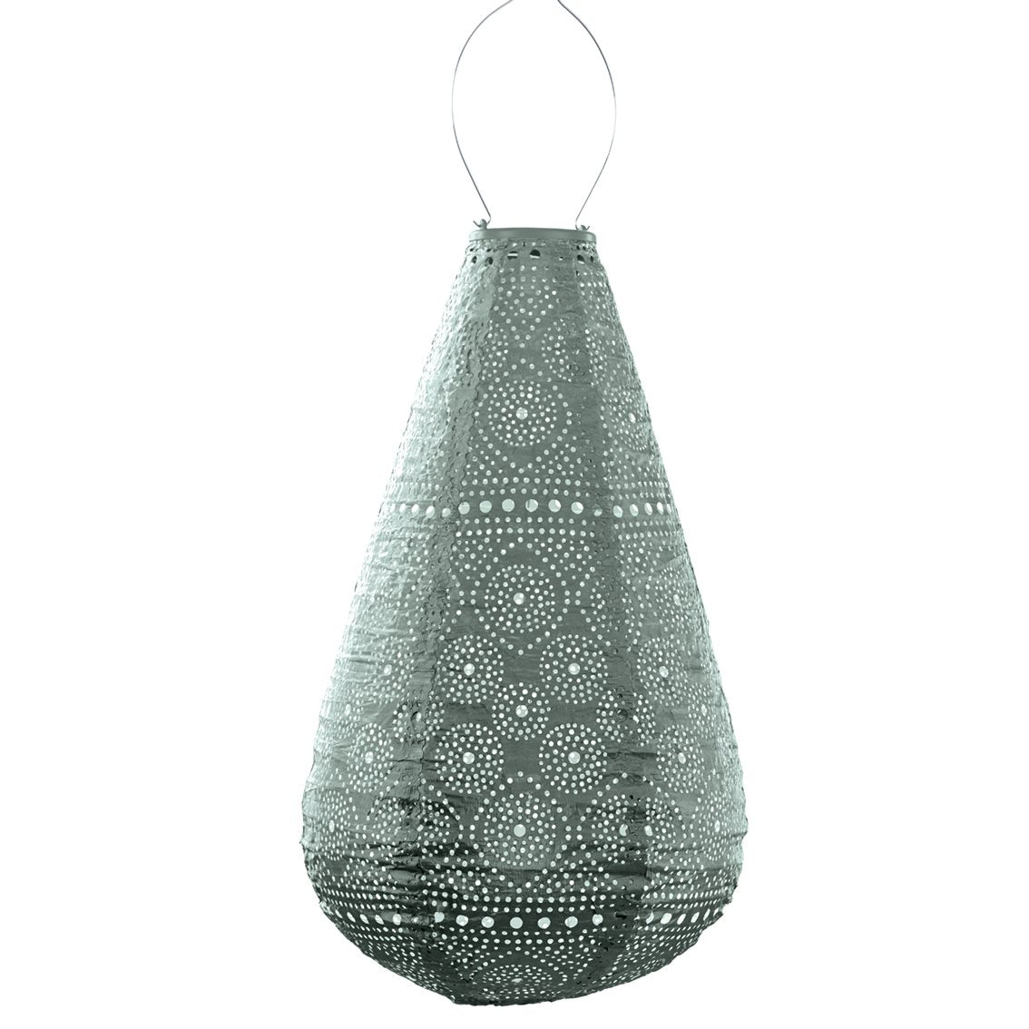 Lumiz solar lampion - spectare drop - 28 cm - sage green