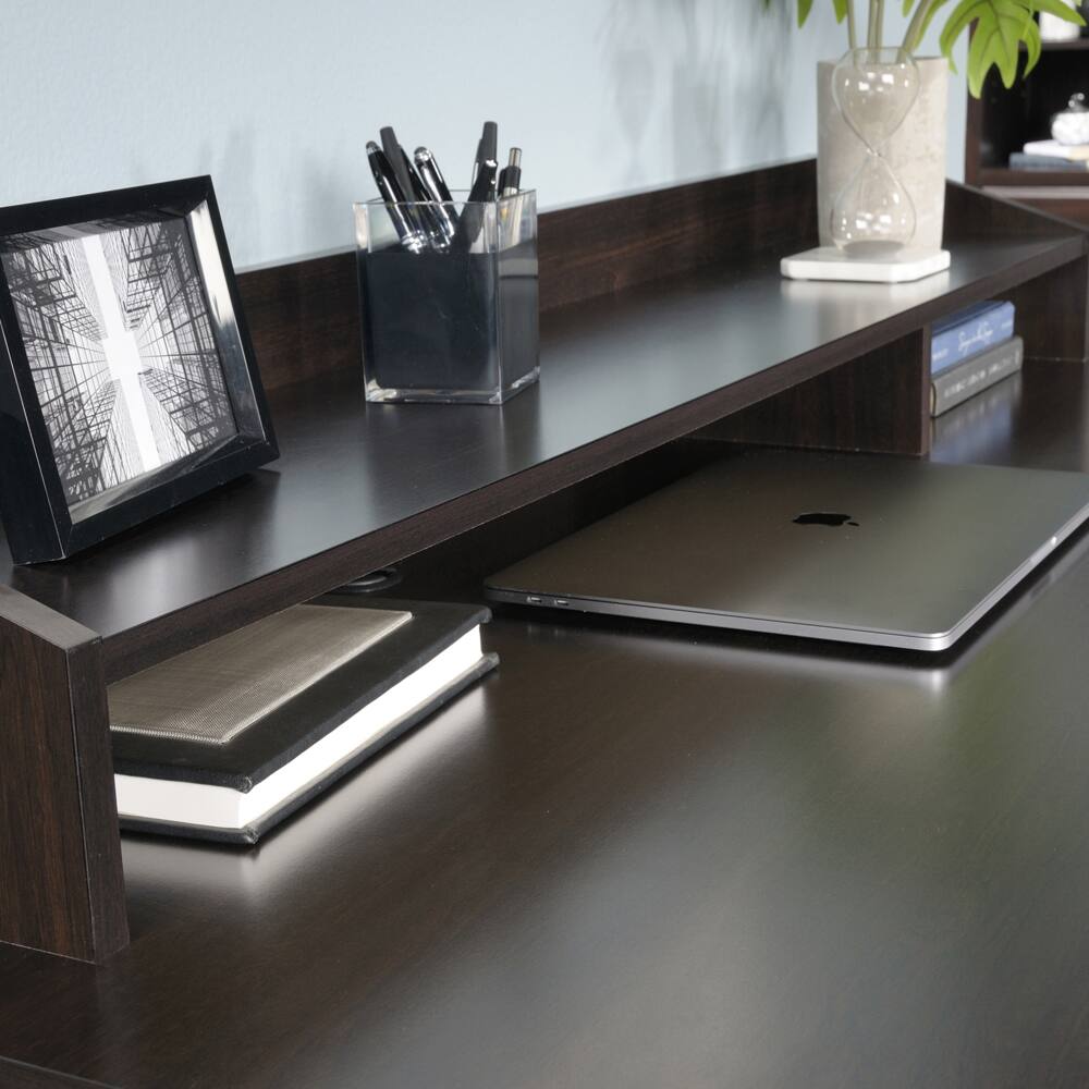 Sauder Shoal Creek 3-Drawer Home Office Computer Desk with Hutch, Jamocha Wood Finish