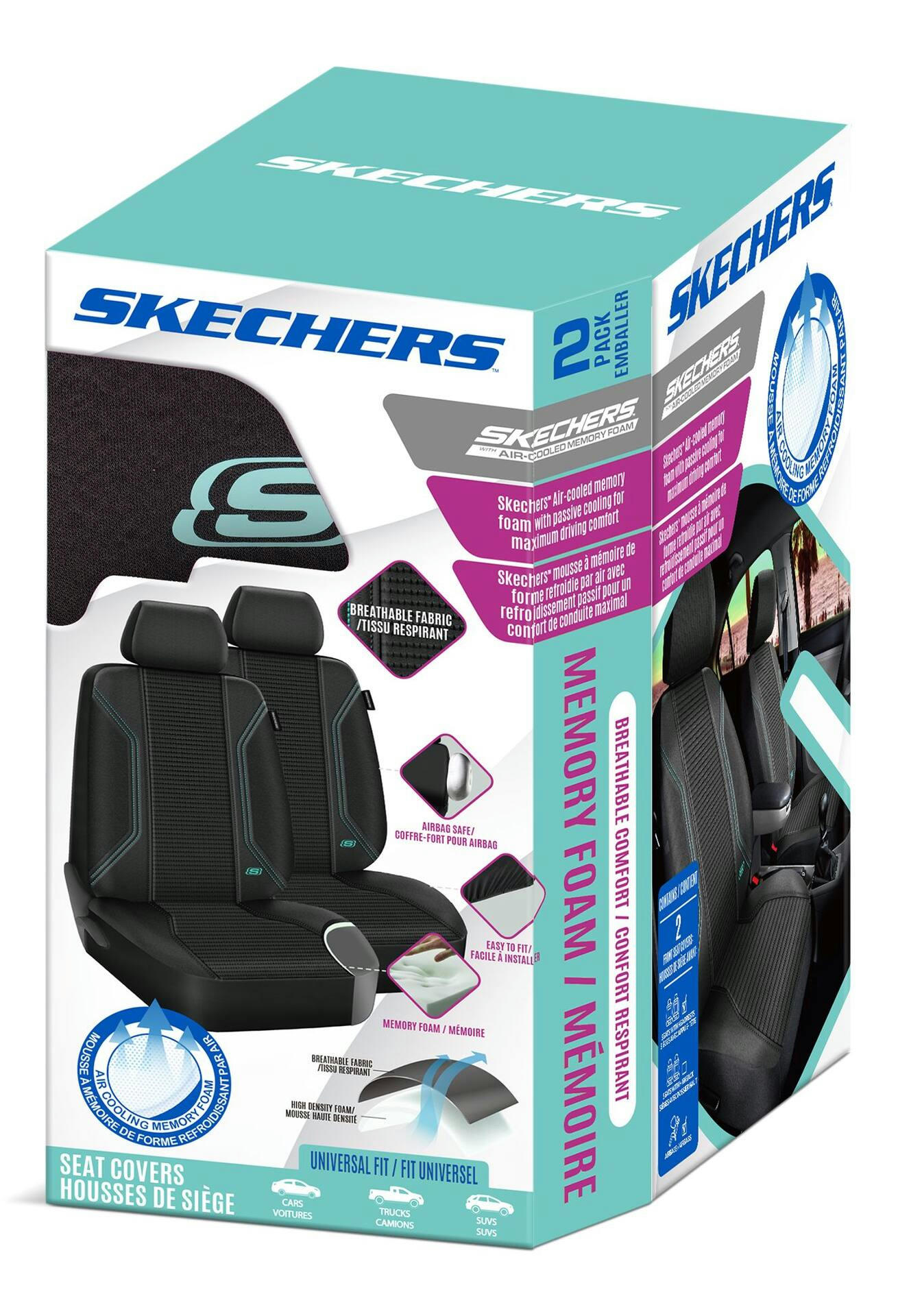 Skechers Air Cooled Seat Cover, 2-pk