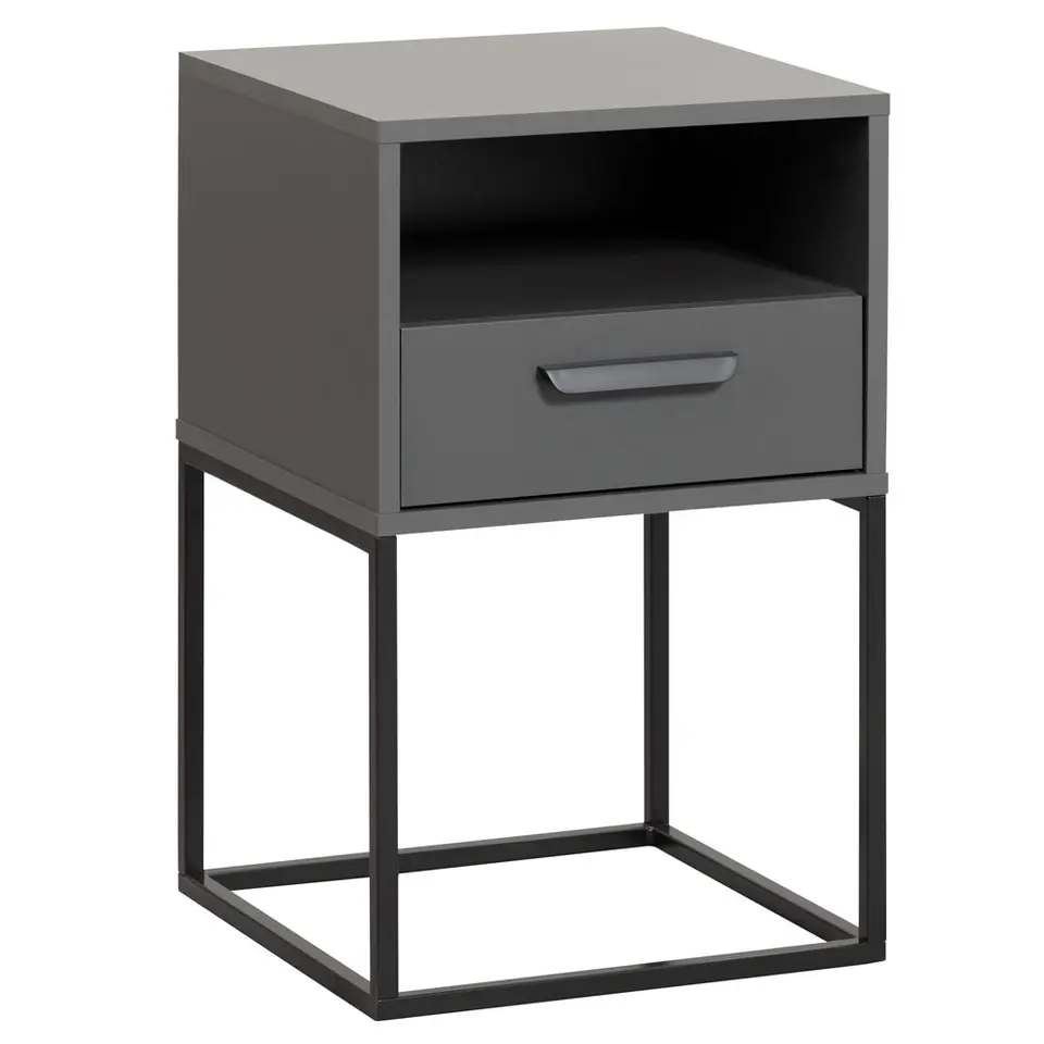 Nachtkastje Tokio - 1 lade en vak - antraciet