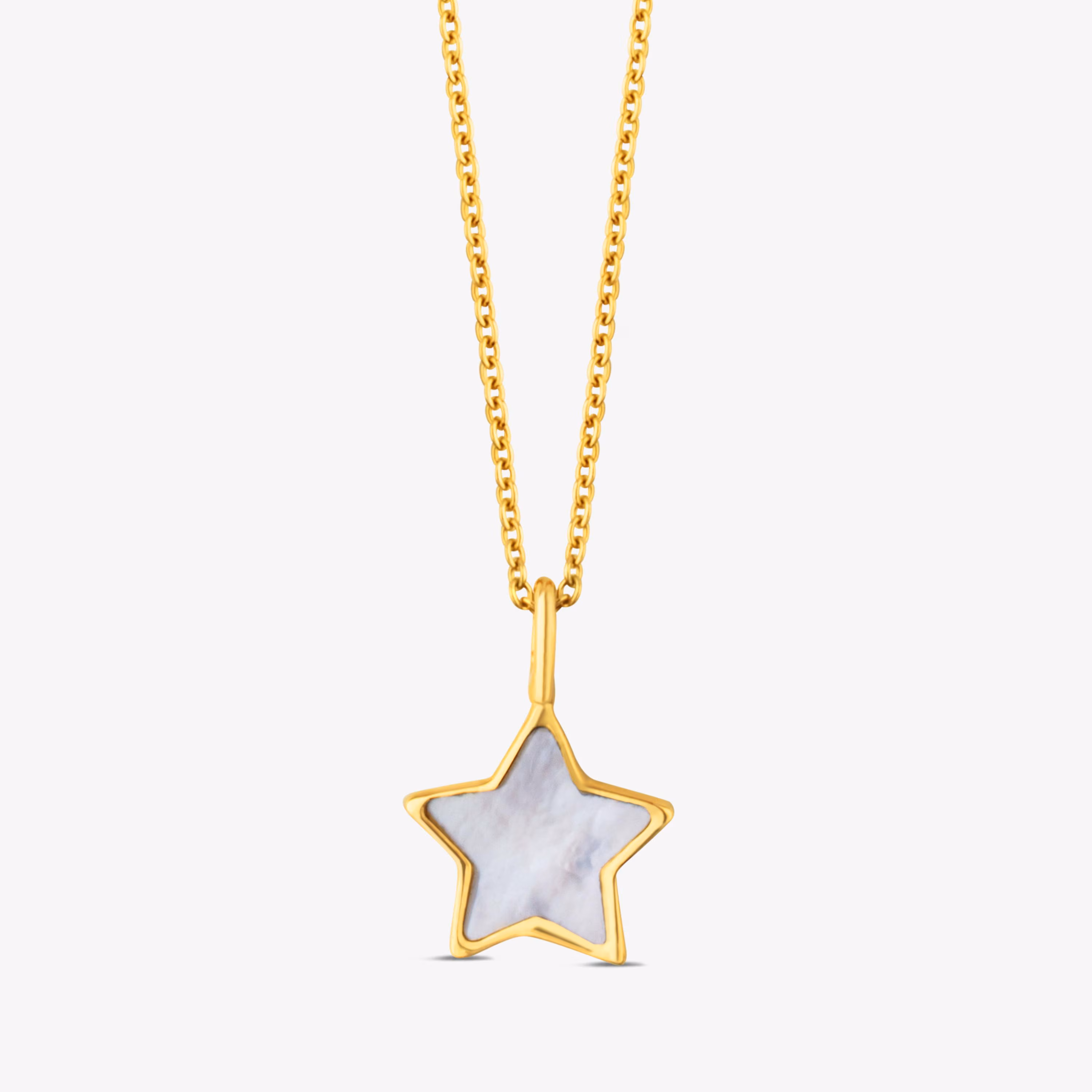 Collar estrella de oro y nácar XXS