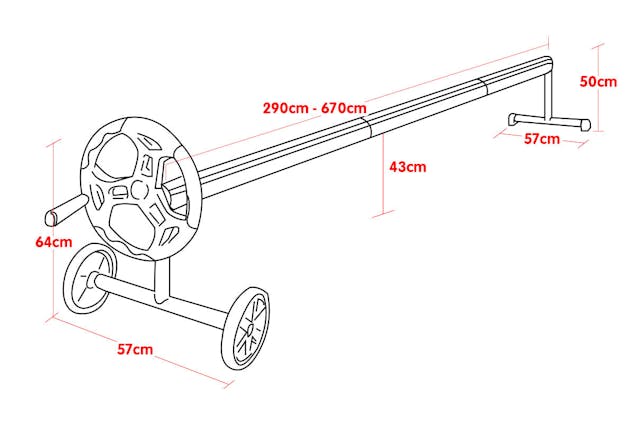 NNEDPE Adjustable Swimming Pool Roller - 6.7m