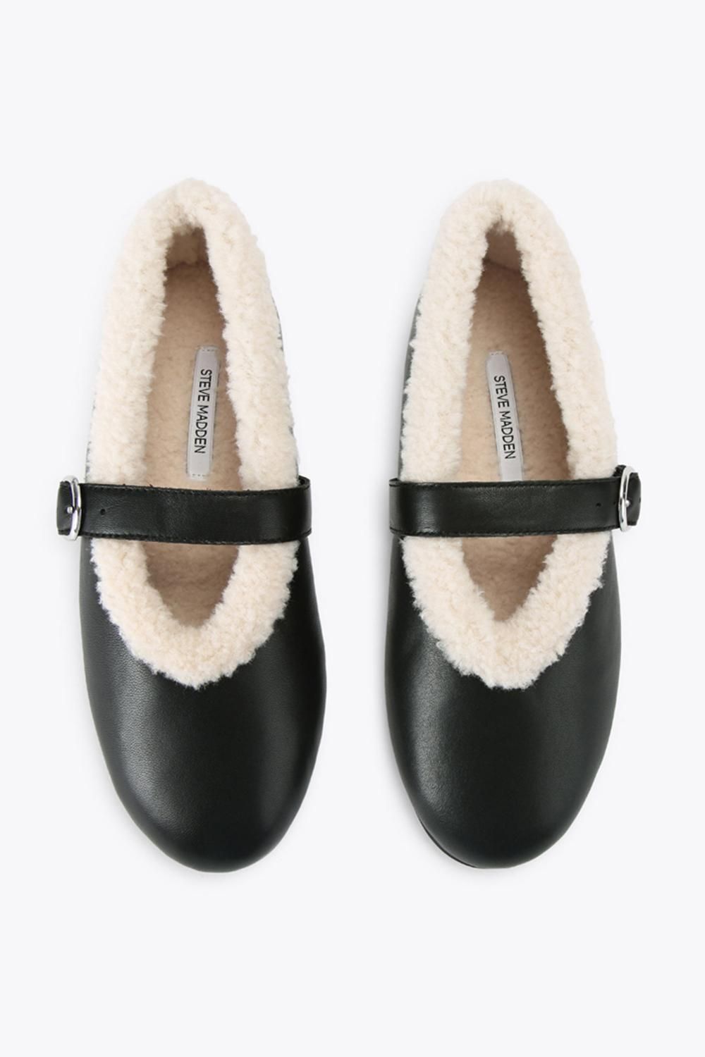 STEVE MADDEN Lodge Black' Leather Flats