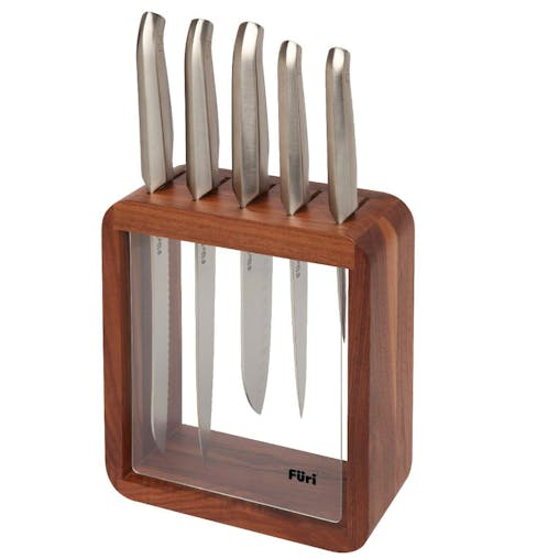New Furi Pro Vault Stainless Steel 6Pc Knife Block Set 6 Piece