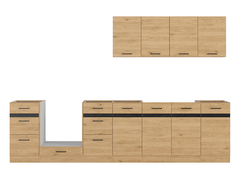 Komplet kuchenny Junona Line 300 cm dąb bernstein