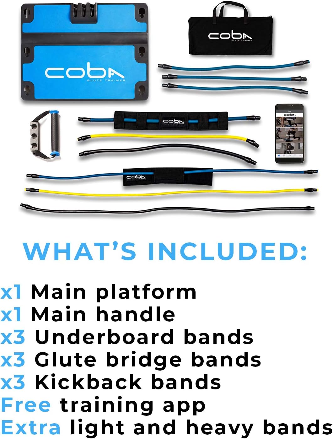CoBa GLUTE Trainer - Full Home Workout System, Core & Booty Exercise Machine, Resistance Band Full Body Trainer